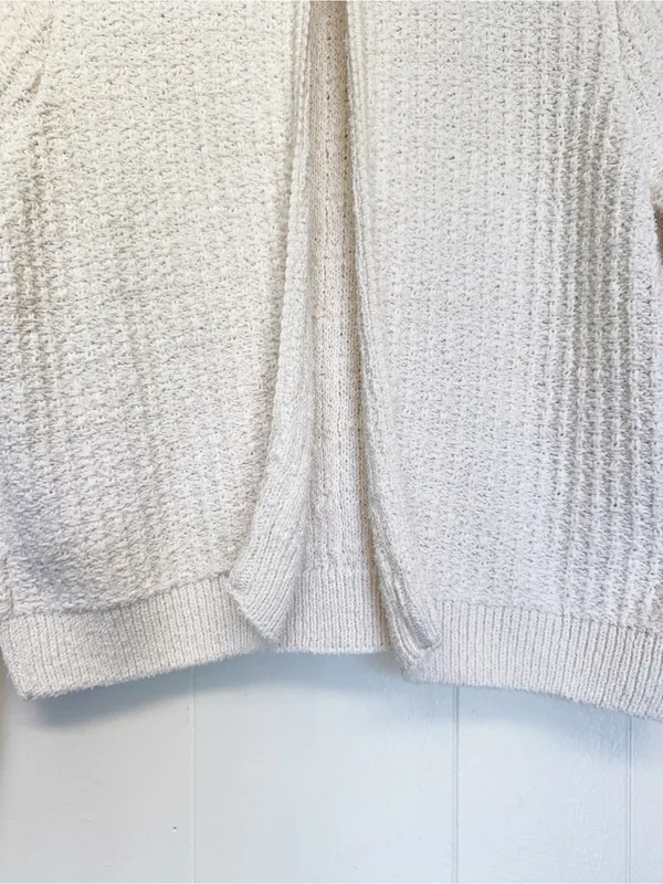 ZARA Textured Knit Cropped Cardigan Sweater Cream Ivory Luxury Size Small - Image 5