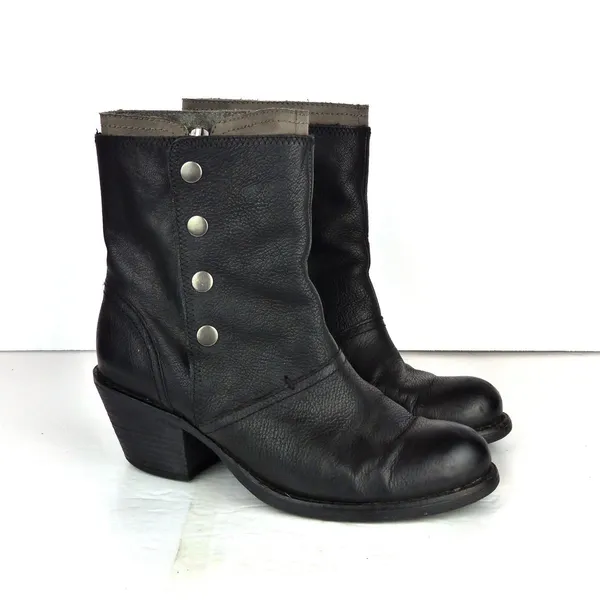 Luxury Rebel Beck Military Boots Women 38.5 8.5US Black Leather Moto Sleaze Rock - Image 4