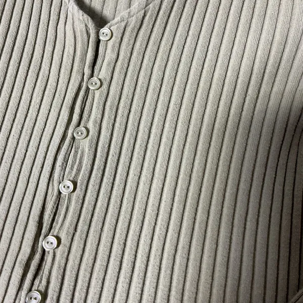 Dip‎ Organic Cotton Minimalist Ribbed Cardigan Layering Button Front Top XL - Image 2