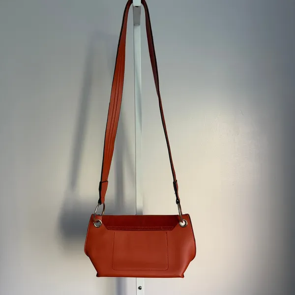 Parfois Shoulder Bag Suede‎ Flap Closure Copper Color Purse - Image 5