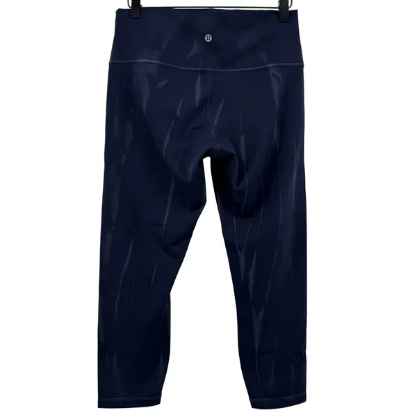 Lululemon Wunder Train High-Rise Crop 23" Sun Bleached Wash True Navy Women‎ 10 - Image 3