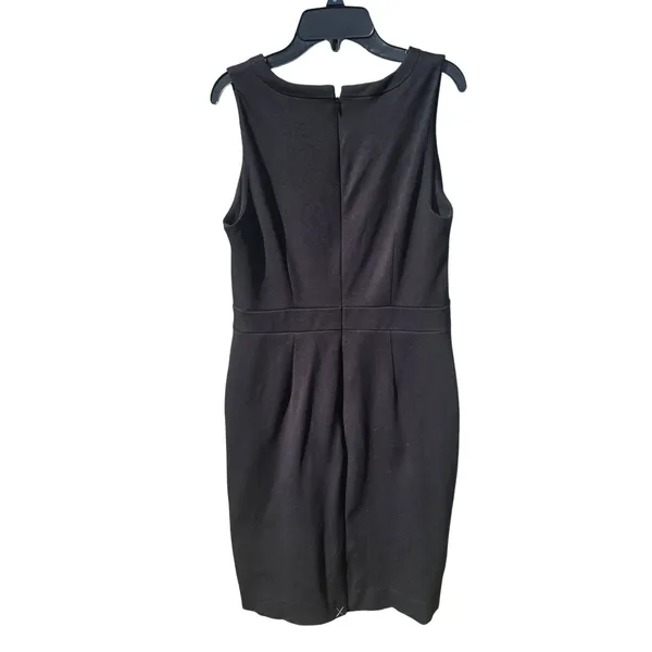J. Crew -1209 Black‎ Sleeveless Sheath Dress L1378 Ponte Knit Sleeveless Size 8 - Image 3