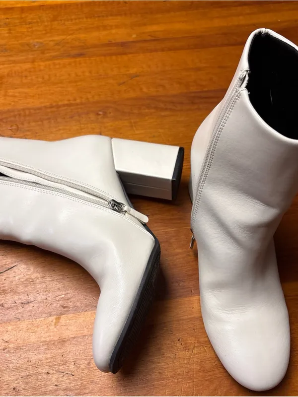 Altar'd State White Leather Ankle Boots - Image 2