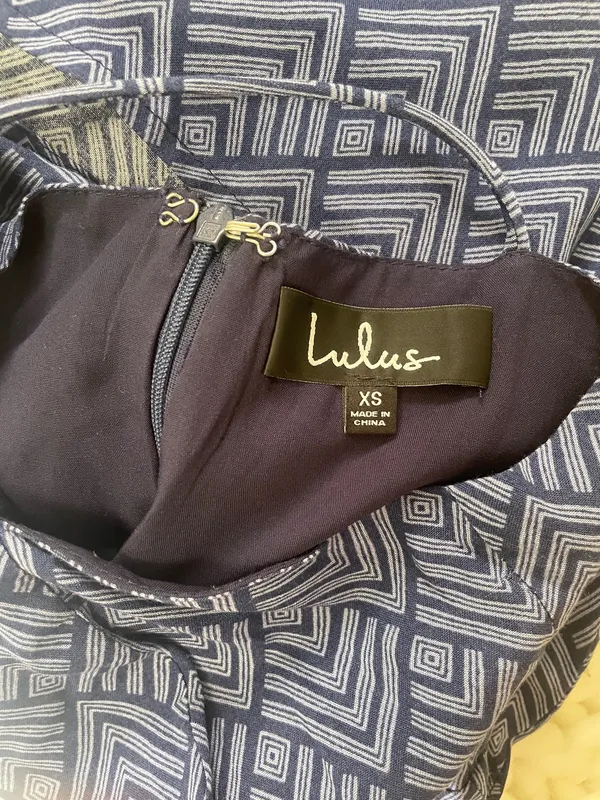 NWOT Lulu's Cambria Blue Print Mini Dress - Image 6