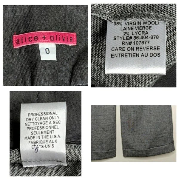 Alice + Olivia Wool Pants - Size 0 - GUC - Image 8