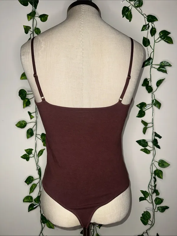 Abercrombie & Fitch Soft A&F Collection Chocolate Brown Spaghetti Strap Bodysuit - Image 2