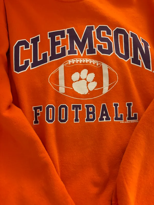 Clemson Football Crew neck Orange Size M - Image 2
