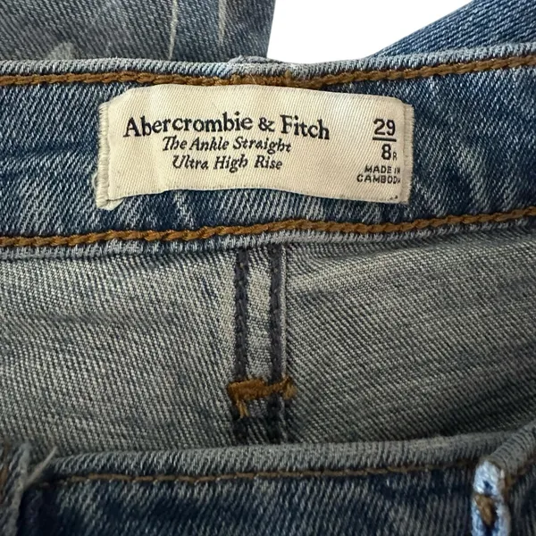 Abercrombie & Fitch Ultra High Rise Ankle Straight Jeans Women’s 29 Distressed - Image 9