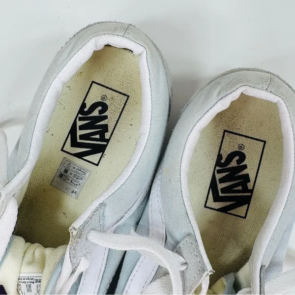 Vans Old Skool Suede Canvas Low Tie Lace Up Sneakers Powder Blue 6 Men 7.5 Women - Image 9