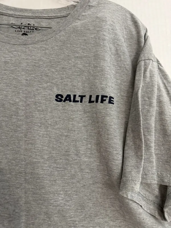 Salt Life Men's “Enjoy the View” Light Gray Short Sleeve Graphic Tee - Image 2