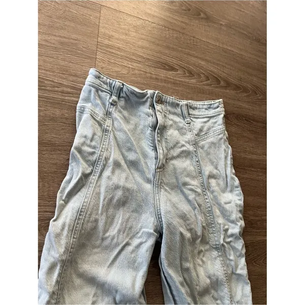 Free People We The Free High Rise Flare Jeans Y2K Womens 29 Light Wash Denim - Image 5