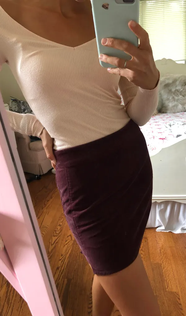 Forever 21 Velvet Deep Purple Mini Skirt - Image 2