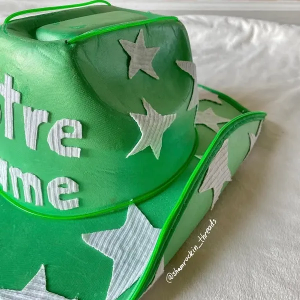 green and white starry Notre Dame cowboy hat - Image 3
