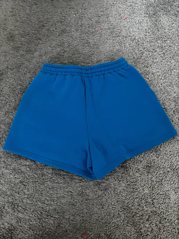 White Fox blue shorts with peach letters - Image 3