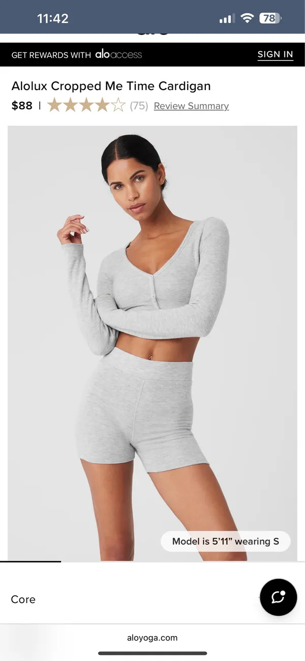 Alo Alolux Cropped Me Time Cardigan - Image 4
