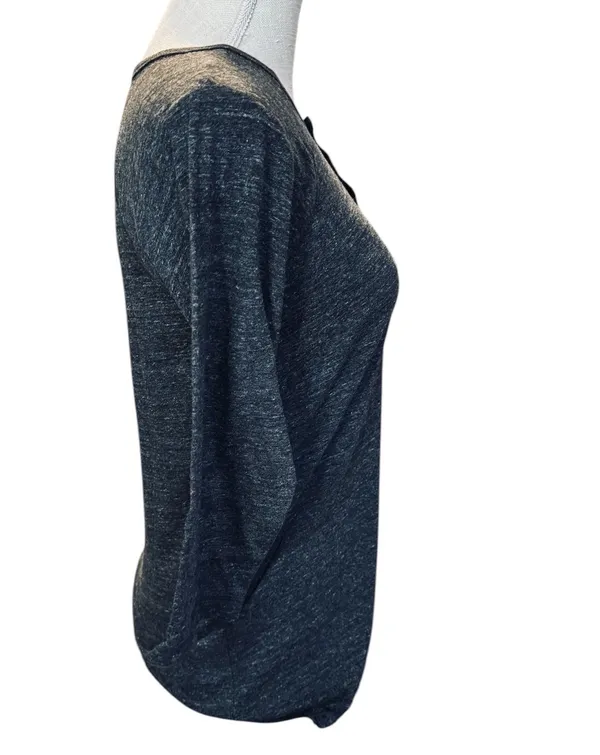 URBAN OUTFITTERS BDG Dark Grey 3 Button 3/4 Sleeve Henley Tee Size Small NWOT - Image 2