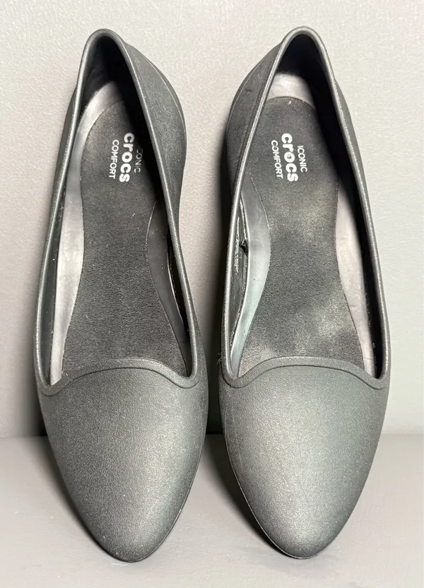 Crocs Eve Flat Slip-On Black Ballet Shoes Women’s 6 - Image 2
