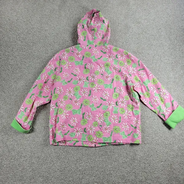 VTG Erin London Petite Pant Set Womens PS/PM Pink Green Floral Full Zip Hood - Image 10