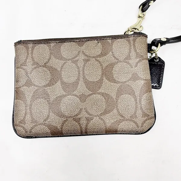 [Coach] Signature C Peyton Coated Canvas Wristlet Brown FLAWS - READ DESCRIPTION - Image 3