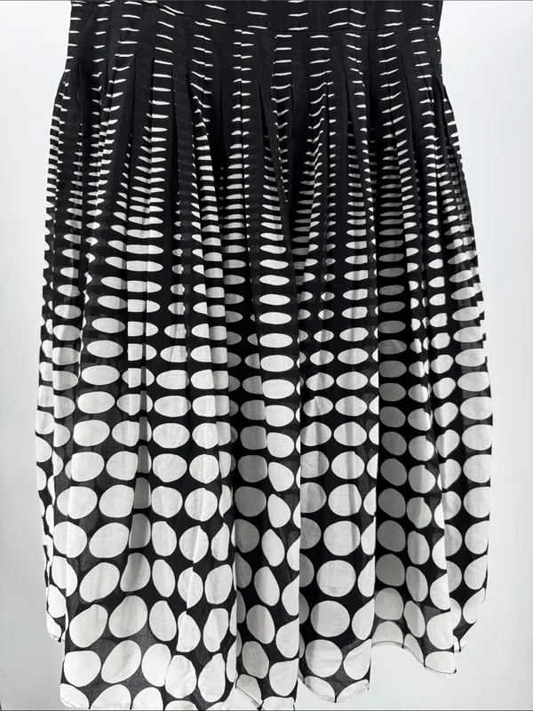 Talbots Black and White Polka Dot knee length Dress 8 cotton career party event - Image 10