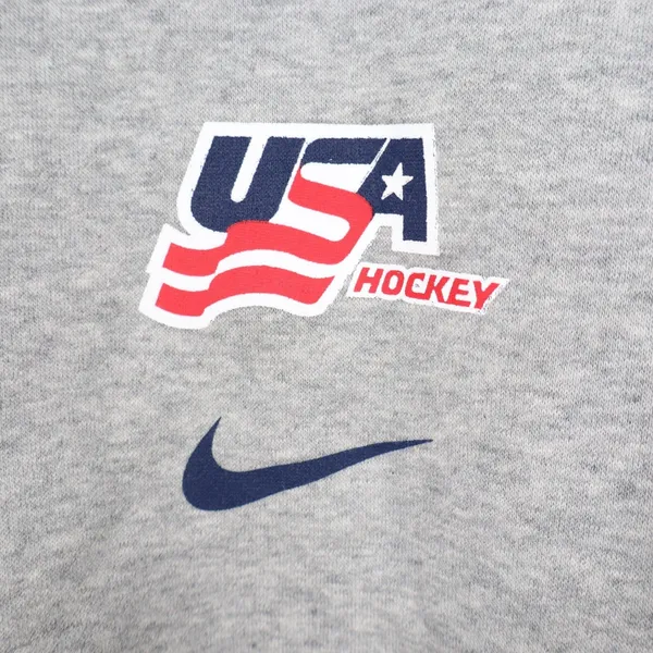 Nike USA Hockey Phoenix Crop Quarter Zip Sweatshirt Heather Grey Large - Image 4