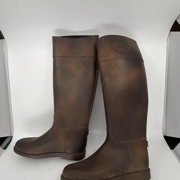 Gioseppo Equestrian Style Brown Rubber EU 36 Rain Boot Size 6 - Image 2