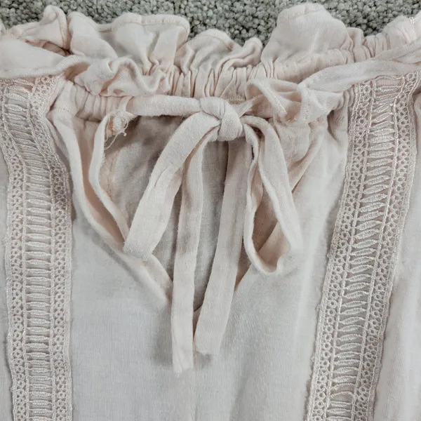 Chelsea & Violet Top Womens M Pink Collar Tie Ruffle Lace Trim Sleeveless Tank - Image 3