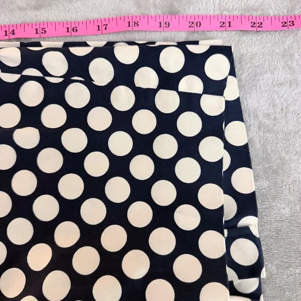 J.Crew Pencil Skirt Workwear Preppy Polka Dot Stretch Cotton Navy Cream Size 4 - Image 8
