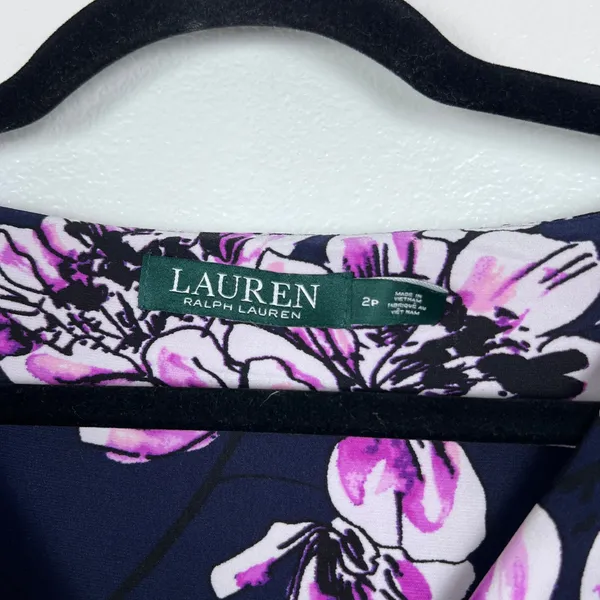 Ralph Lauren Women's Faux Wrap Dress Floral Sz 2P - Image 2