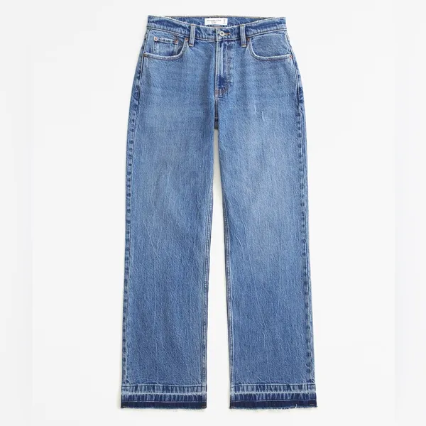 Abercrombie Vintage Comfort Stretch Low Rise Baggy Jeans Curve Love Medium Wash - Image 4
