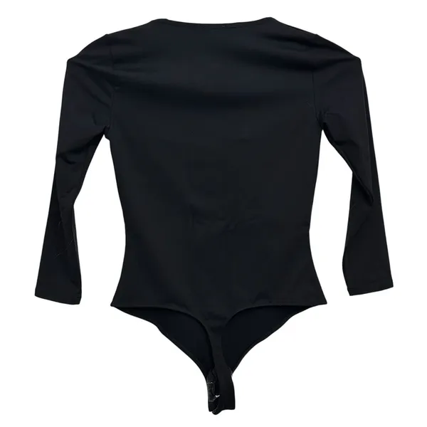 Free People Intimately Black Jersey Knit‎ Long Sleeve Thong Bodysuit Top Size S - Image 3