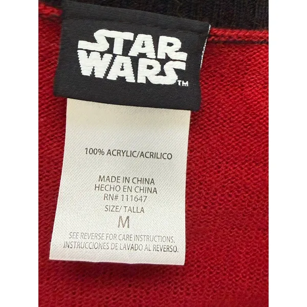 Star Wars Cardigan Women Red Black Darth Vader Storm Trooper Sweater Size M - Image 9
