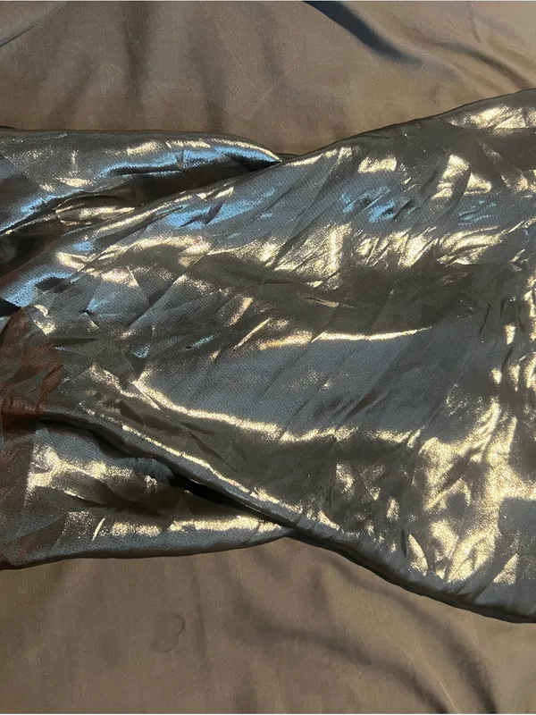 Zara Metallic Black Satin Cowl Neck Camisole Top - Image 7