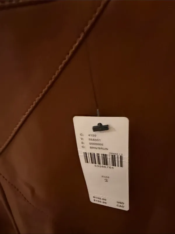 Anthropologie Maeve Mariska Brown Faux Leather Midi Skirt Size 2 A Line NWT - Image 8