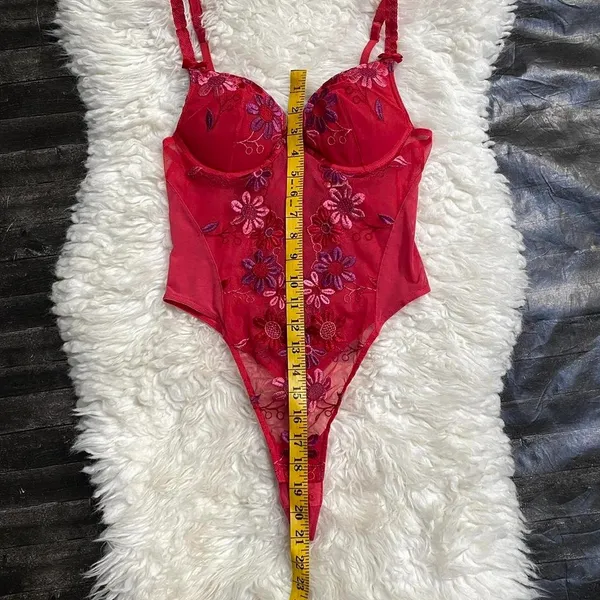 Victoria'S Secret Floral Embroidery Teddy Mesh Bodysuit Intimates Fairy Whimsy - Image 6