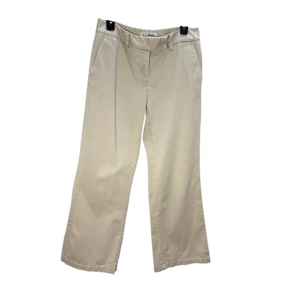 L.L.Bean Favorite Fit Chino Pants Womens 6 Beige Straight Minimalist Classiccore - Image 4