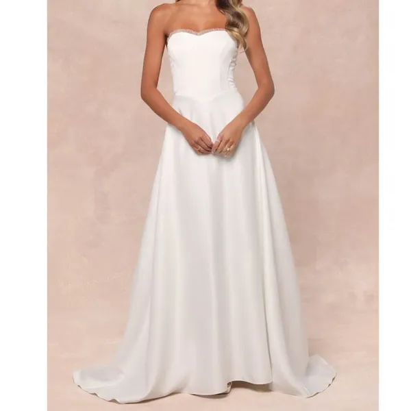 Lulus Lux Bridal NWOT Eternal Gratitude White Floral Embroidered Wedding Dress - Image 3