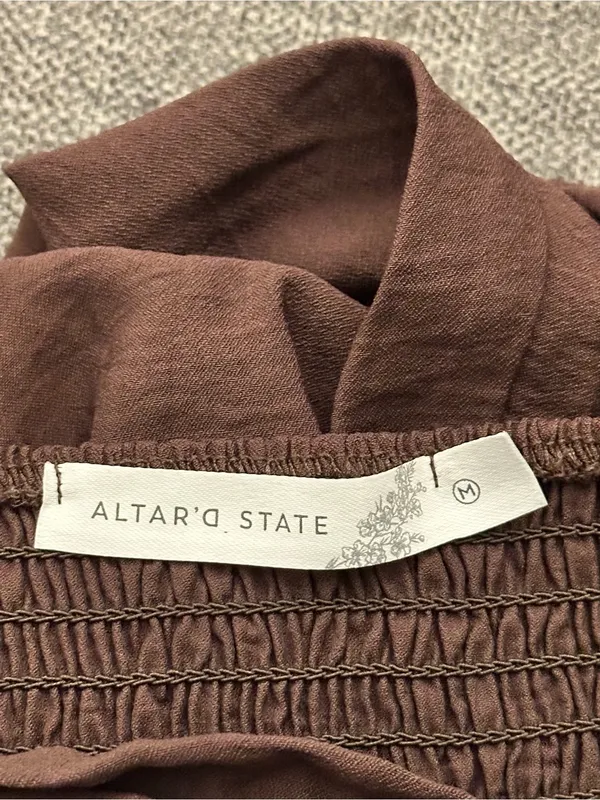 Alter’d Stare Strapless Brown Midi Dress Medium - Image 3