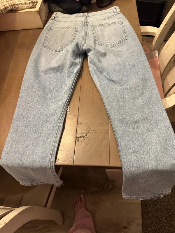 Agolde Size 24 Riley High Rise Straigh Crop Distresed Jeans Denim - Image 8
