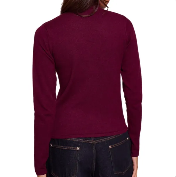 L Joseph A. Wine Red Burgundy Women’s Long Sleeve Comfy Winter Turtleneck Top Shirt - Image 4