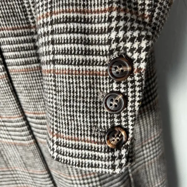 Commense valor plaid oversized overcoat NEW XS Brown - Image 15