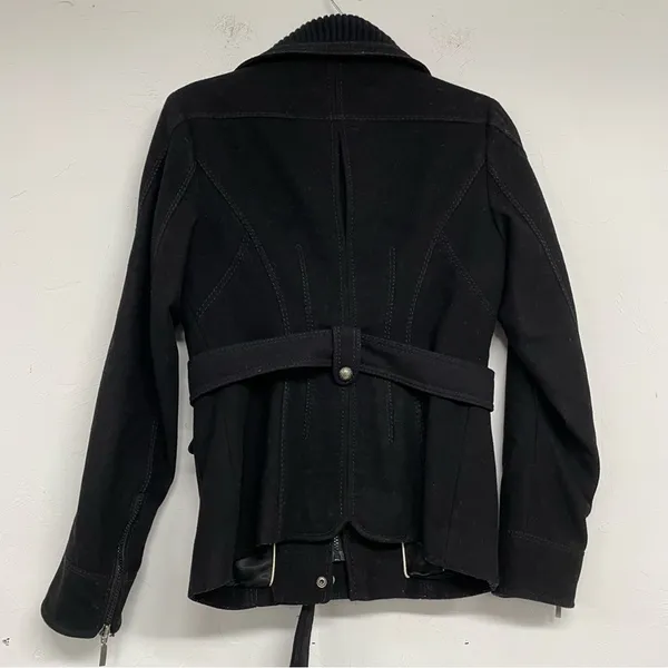 Laundry by Shelli Segal Black Belted Short Trench Coat Womens 4 Preppy Classic Fall - Image 9