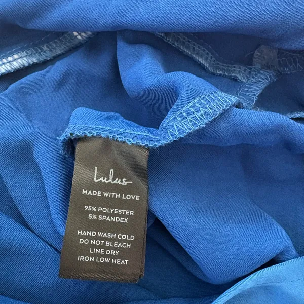 Lulus Reglan Blue Satin One-Shoulder Sash Midi Dress Size Medium NWT Formal Sexy - Image 11