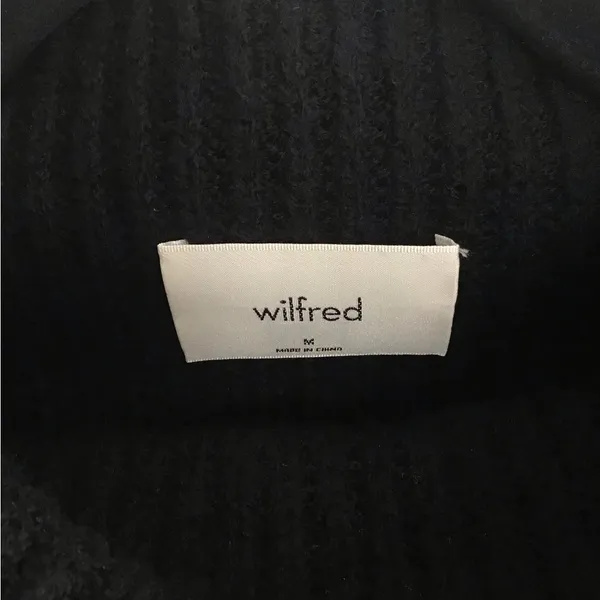 Wilfred Free‎ Womens Crew Neck Long Sleeves Cropped Sweater Black Wool Size M - Image 2