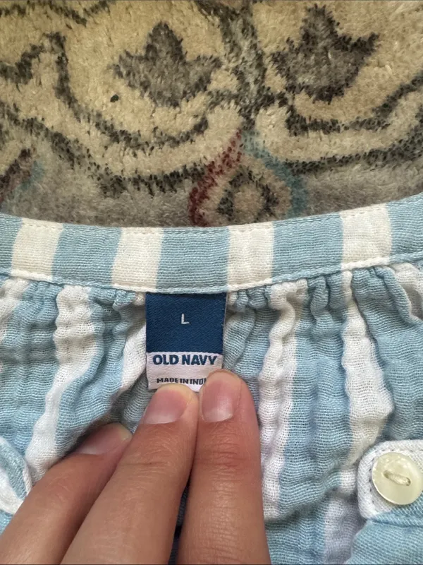 Old Navy Light Blue & White Striped Mini Dress - Image 4