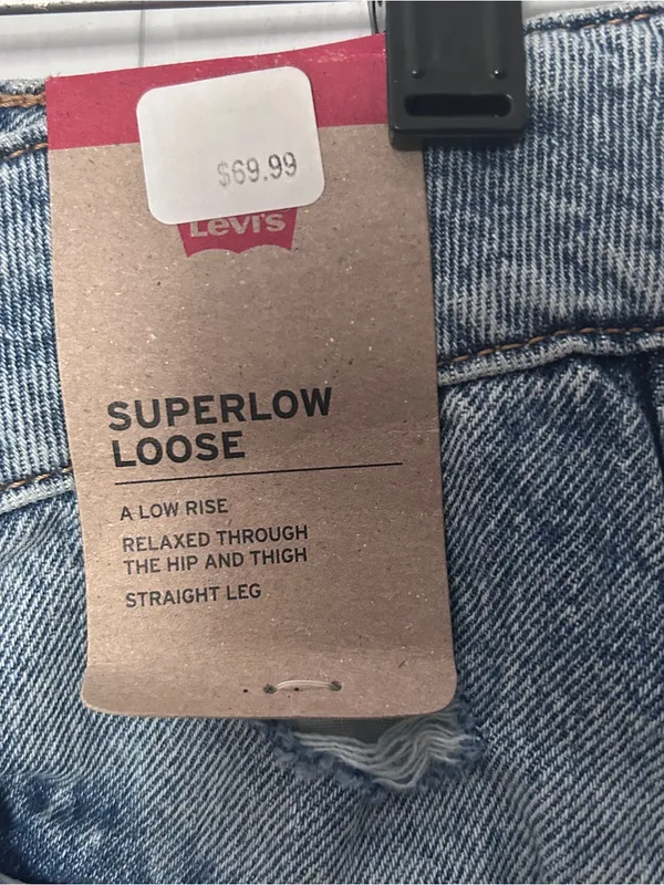 NWT Levi's 28 X 32 Superlow Loose Straight Leg Jeans Distressed V26 - Image 4