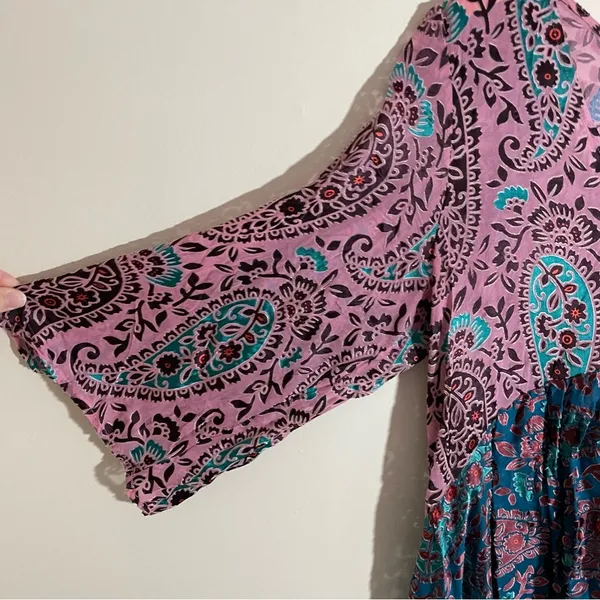 Anthropologie Valo Velvet Burnout Paisley Blouse - Image 4