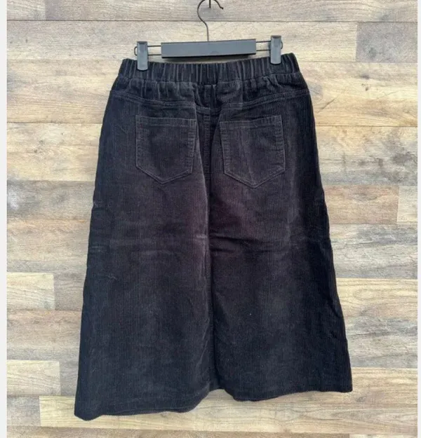 NWT Chartou Collection Sz 8 Black Corduroy Skirt Pull On Elastic Waist - Image 8