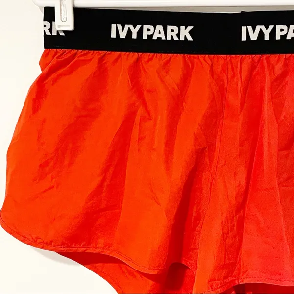 Ivy Park Women's Medium Red Active‎ Logo Taped Mesh Lined Woven Running Shorts - Image 3