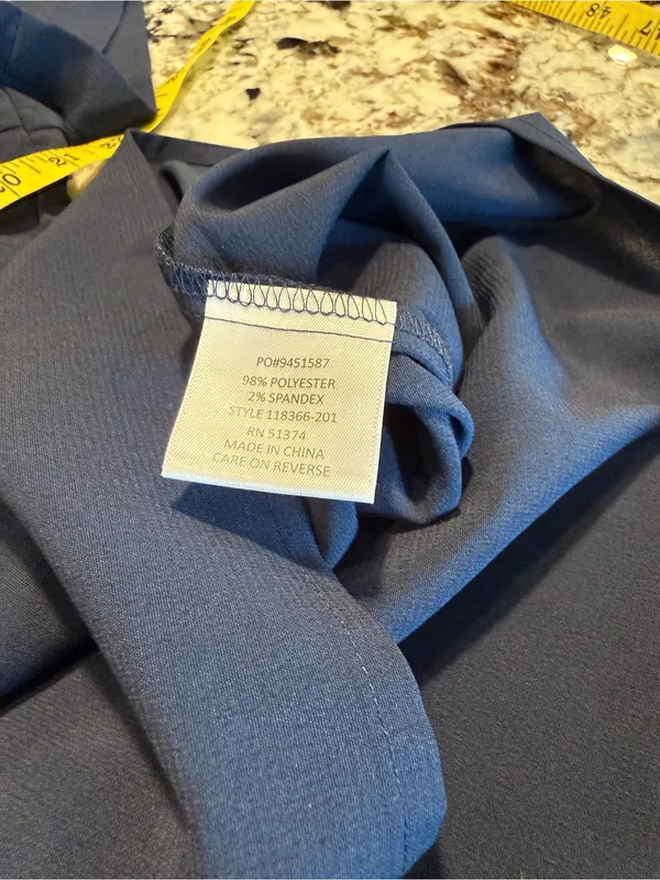 Design Collective Navy Blue Split Neck High Low Blouse Top L Size L - Image 4